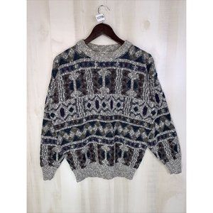 Vintage Method 80s-90s Colorful Knit Grandpa Sweater Adult Unisex Medium-11736